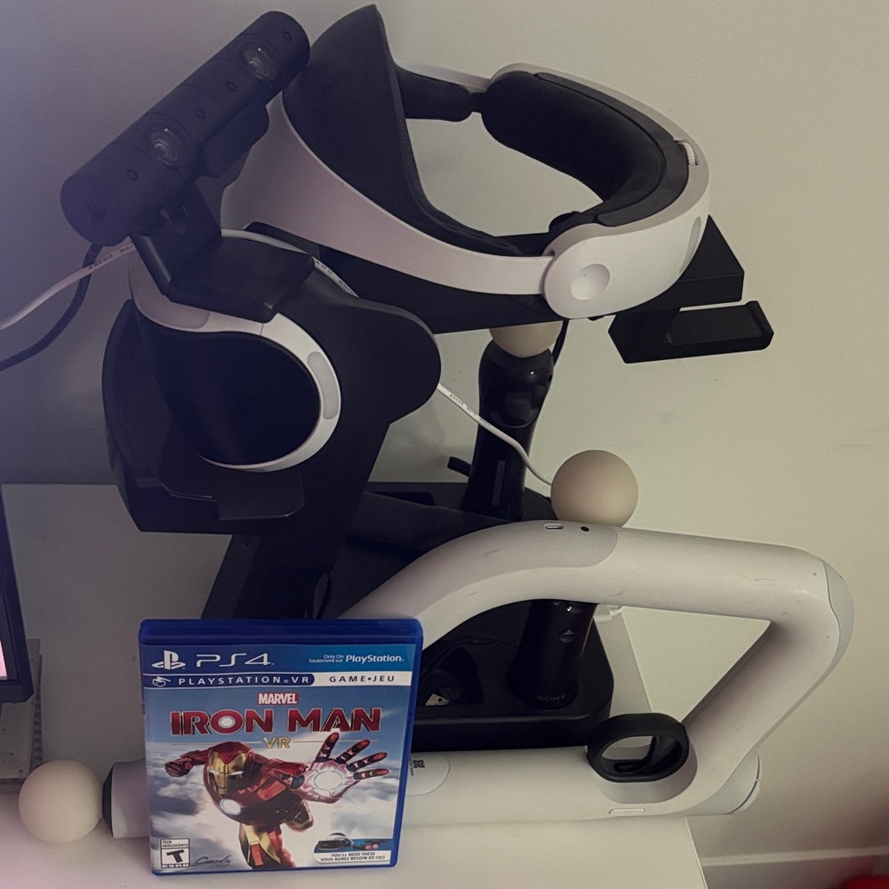 Sony PlayStation VR Headset with Iron Man Game - Black and White